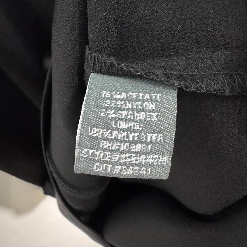Donna Ricco New York Women’s Size 8 Black Satin V Neck Ruched Front Sheath Dress - Picture 5 of 10